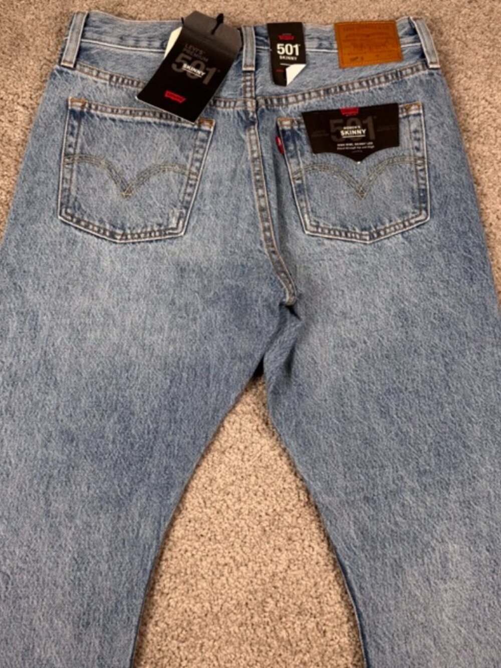 Levi's Premium 501s Jeans Women 29x28 Skinny leg High Rise Blue Button Fly NWT